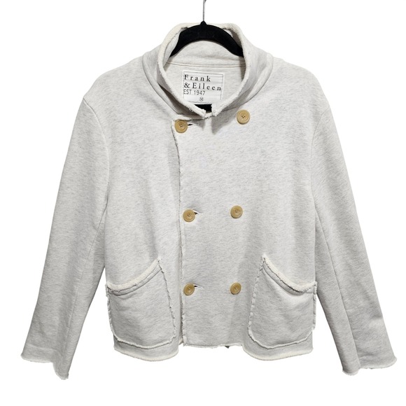 Frank & Eileen LabCorp Grey Triple Fleece Belfast Mini Peacoat Size Medium